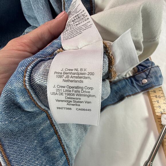 Madewell The Perfect Vintage Wide-Leg Crop Jeans Raw Hem Light Wash Size 24 - Picture 11 of 13